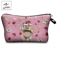 who cares cartoons cute sloth cosmetic bag for makeup organizers printing toiletry kit women travel accessorie female handbags