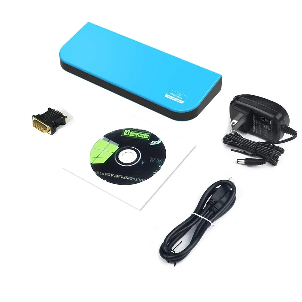 USB 3.0 Docking station using Displaylink chip to DVI HDMI dual monitor video converter 6-in-1 Gigabite | Электроника