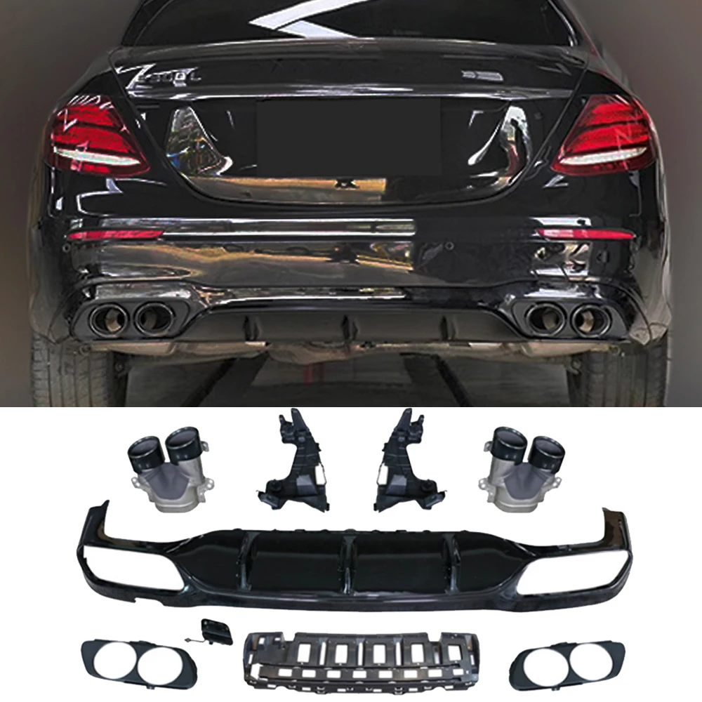PP Диффузор заднего бампера для Mercedes Benz E Class W213 Sport Sedan 2017-2019 задний диффузор
