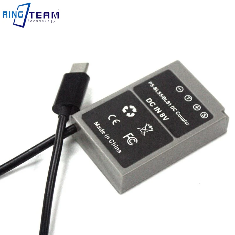 Адаптер питания PD в фиктивной батарее PS-BLS1 для соединения с E-400 E-410 E-420 E-450 E-600 E-620 PEN E-P1 E-P2 E-P3 E-PL1.