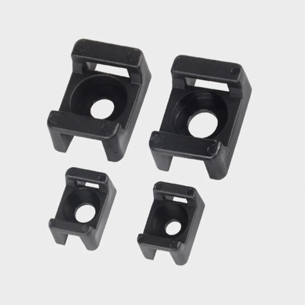 

100PCS White Black Cable Tie Mounts Seat Wire Buddle Saddle Type Plastic Holder