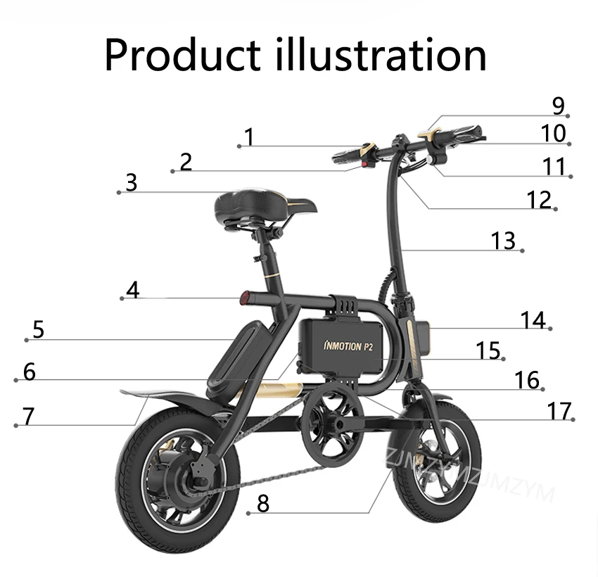 12 inch Wheel Deluxe Mini Electric Vehicle Adult Pedal Electric Bicycle Scooter With Seat Mileage 36V 450W Motor Road/City Ebike