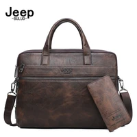 jeep buluo mens briefcase bags for 13 3 laptop man business shoulder bag handbags high quality leather office black