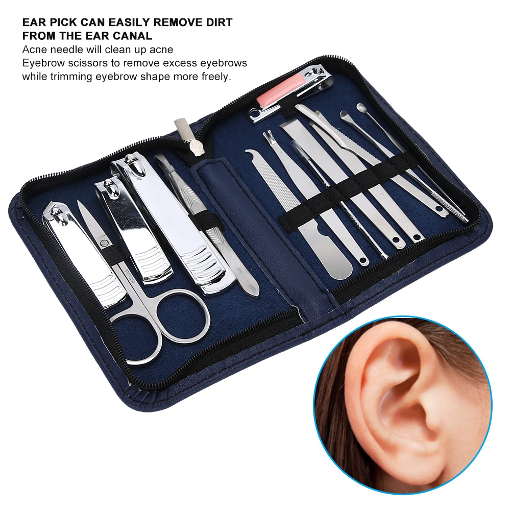 14 шт. машинка для стрижки ногтей набор ножниц бровей из нержавеющей стали