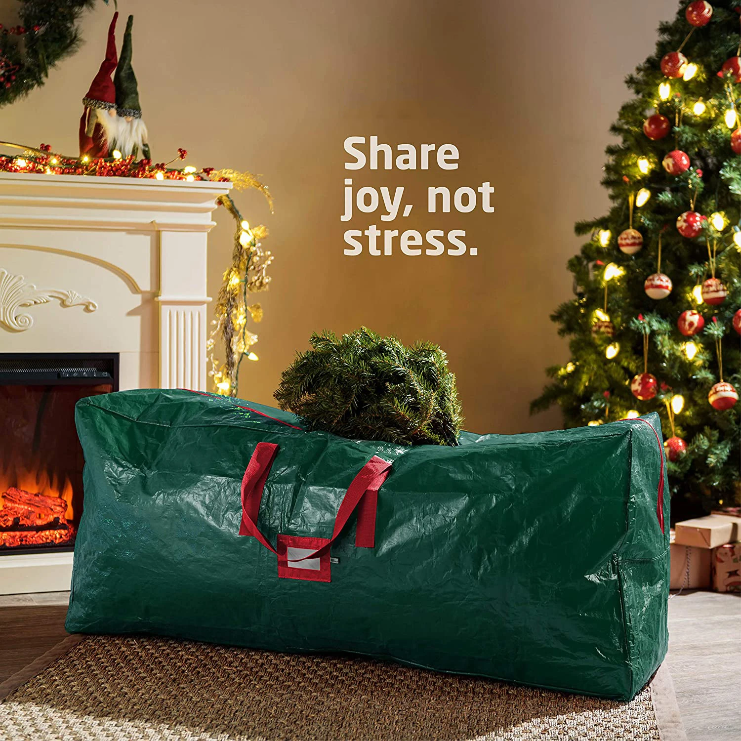 Bolsa de almacenamiento para &aacute;rbol de Navidad, contenedores grandes con asas y cremallera para &aacute;rbol Artificial de 9 pies, bolsa de almacenamiento para vacaciones de Navidad-1