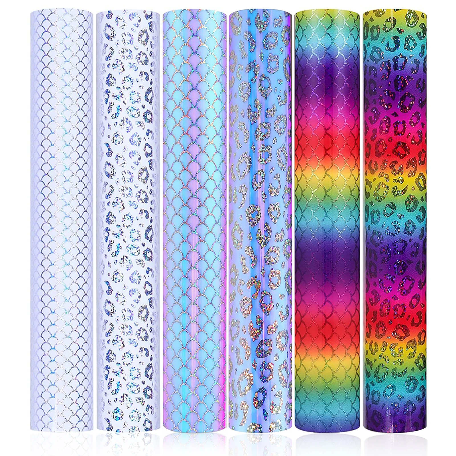 

Adhesive Vinyl Sheets 12" x10'' Holographic Vinyl Permanent Fish Scale Vinyl