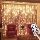 Рождественский светильник в виде сосулек с дистанционным управлением, 3x2 м, 3x3 м, 6x3 м, сказочный светильник для свадебной вечеринки, настенный фон