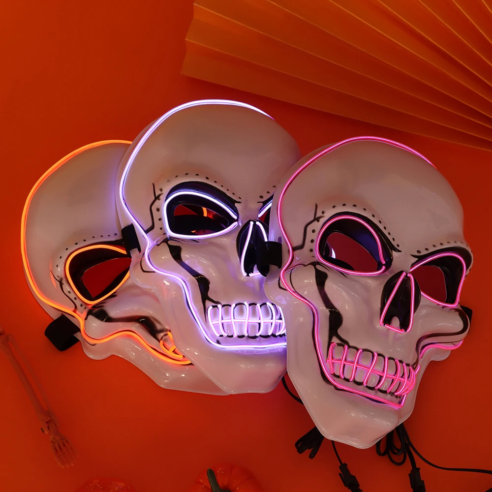 Маска для косплея на Хэллоуин светодиодная маска лица вечеринки маскарадные