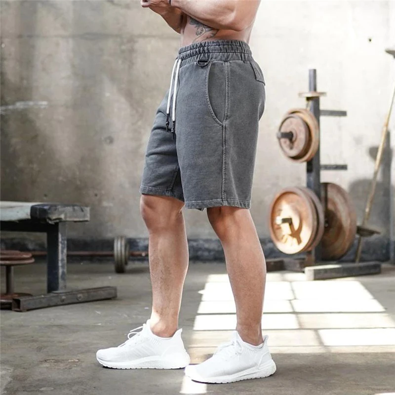 

Men's Fashion Cotton Bodybuilding Sweatpants Fitness Jogger Gyms Men Shorts Casual shorts 2020 New Men Sporting Beaching Shorts