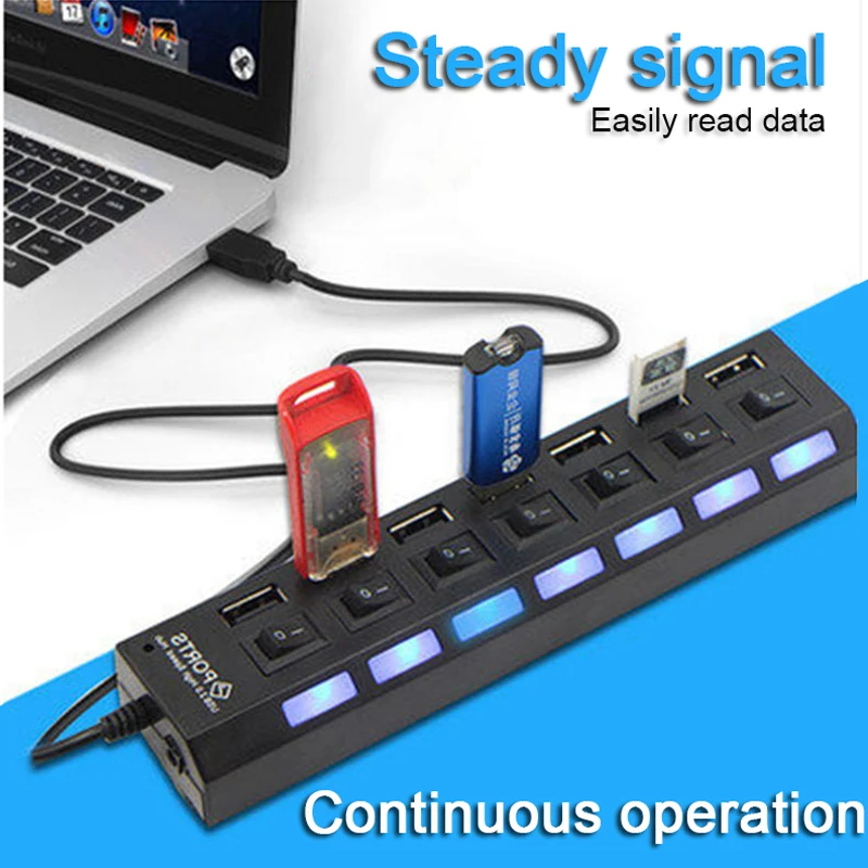 USB 3,0 концентратор 2,0 концентратор Мульти USB разветвитель 4/7 порт расширитель несколько USB 3 Hab USB3.0 концентратор с переключателем для ПК