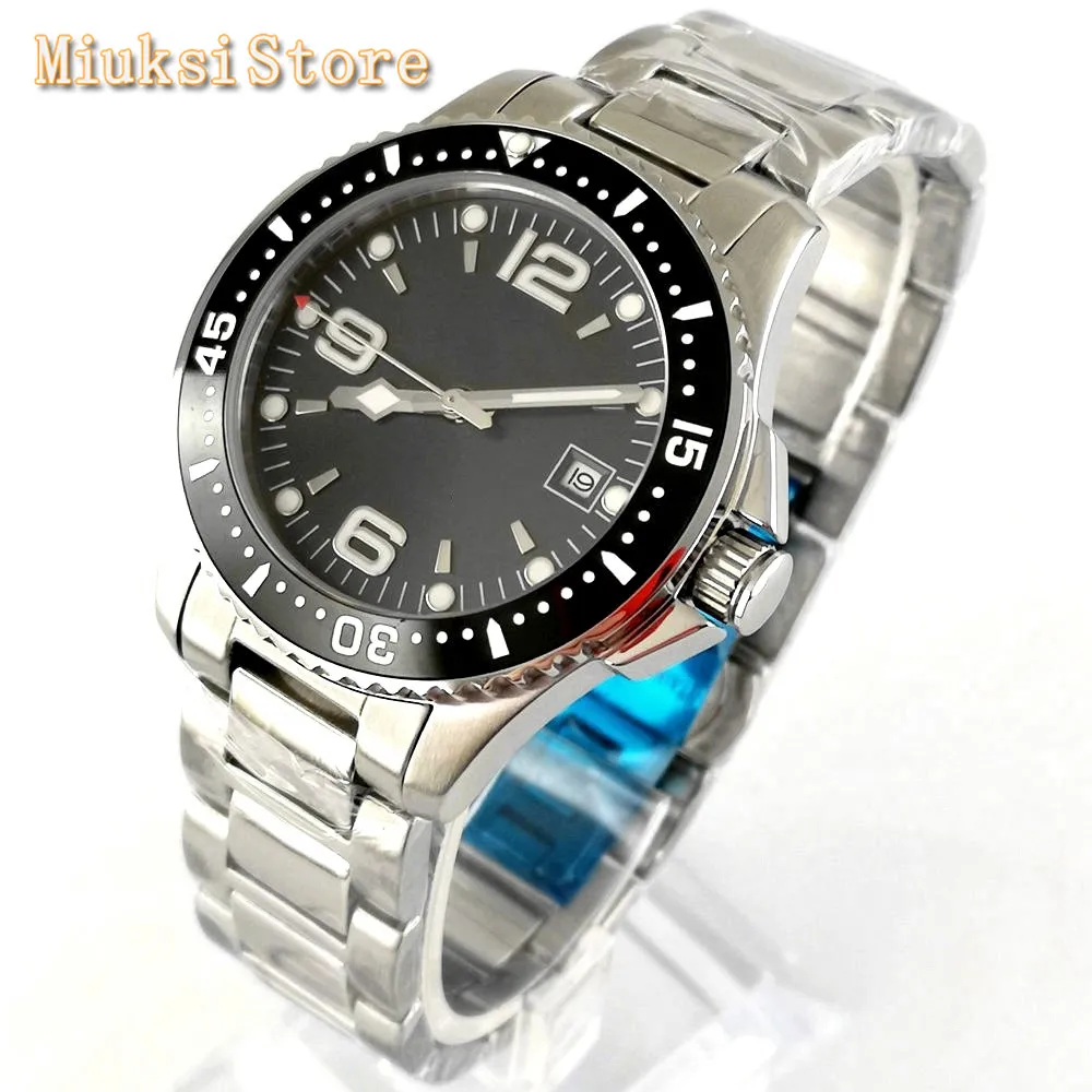 Часы мужские Bliger 40 мм с сапфировым стеклом черным циферблатом керамической