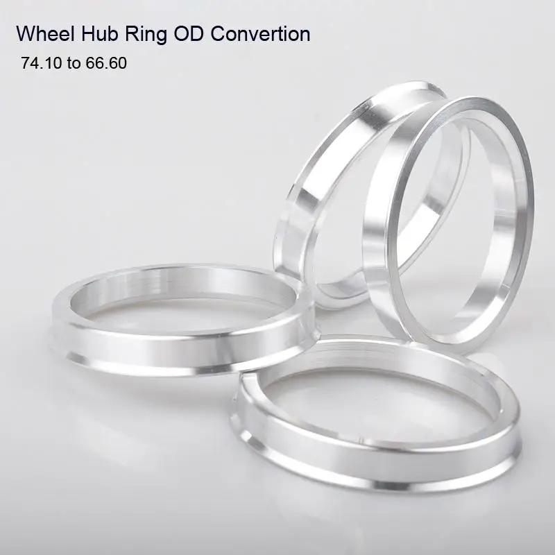 

Aluminum Hub Ring 4 Pcs Center Rings Aluminum Alloy Centric Hub Ring OD 74.1MM to ID 66.6MM