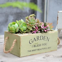 handcrafted wooden home garden pot for succulents vintage