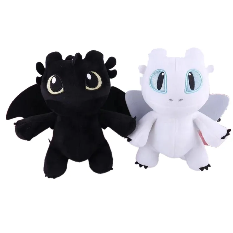 23cm-2PCS Аниме «Как приручить дракона 3», светильник «Fury Night Fury», беззубый Дракон, плюшевые куклы, игрушки для детей, подарок на день рождения - Цвет: 23cm-2PCS