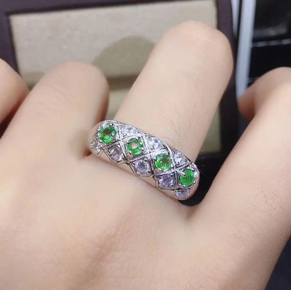 KJJEAXCMY Изящные Ювелирные изделия из натурального Tsavorite 925 пробы серебряные новые