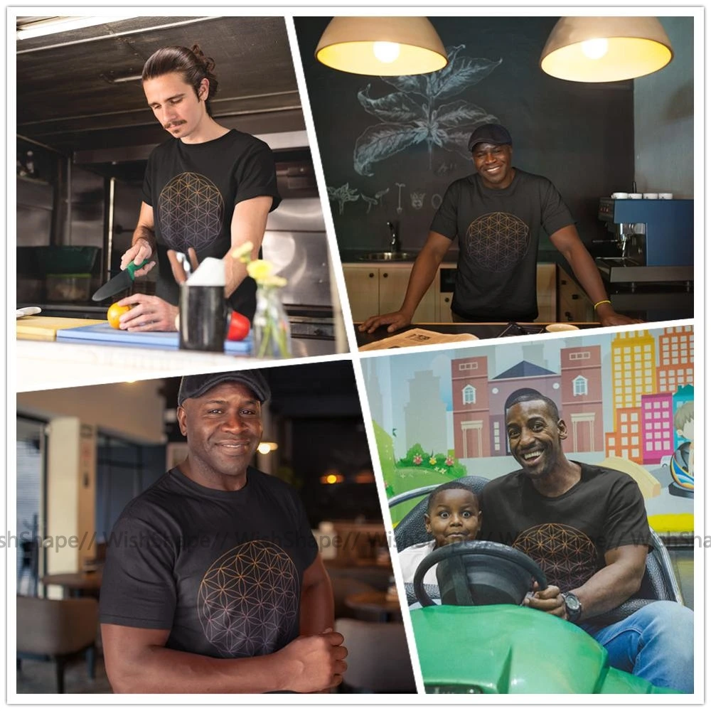 Sacred Geometry футболка с цветочным принтом для мужчин пляжные футболки мужские