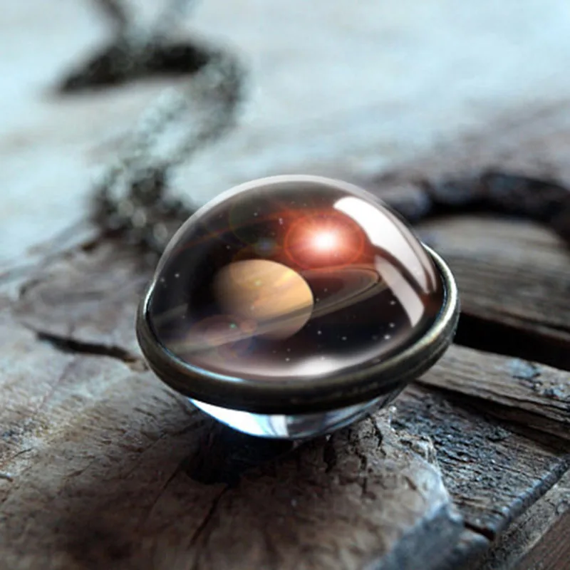 Ожерелье женское со стеклянным драгоценным камнем в виде небула колье с