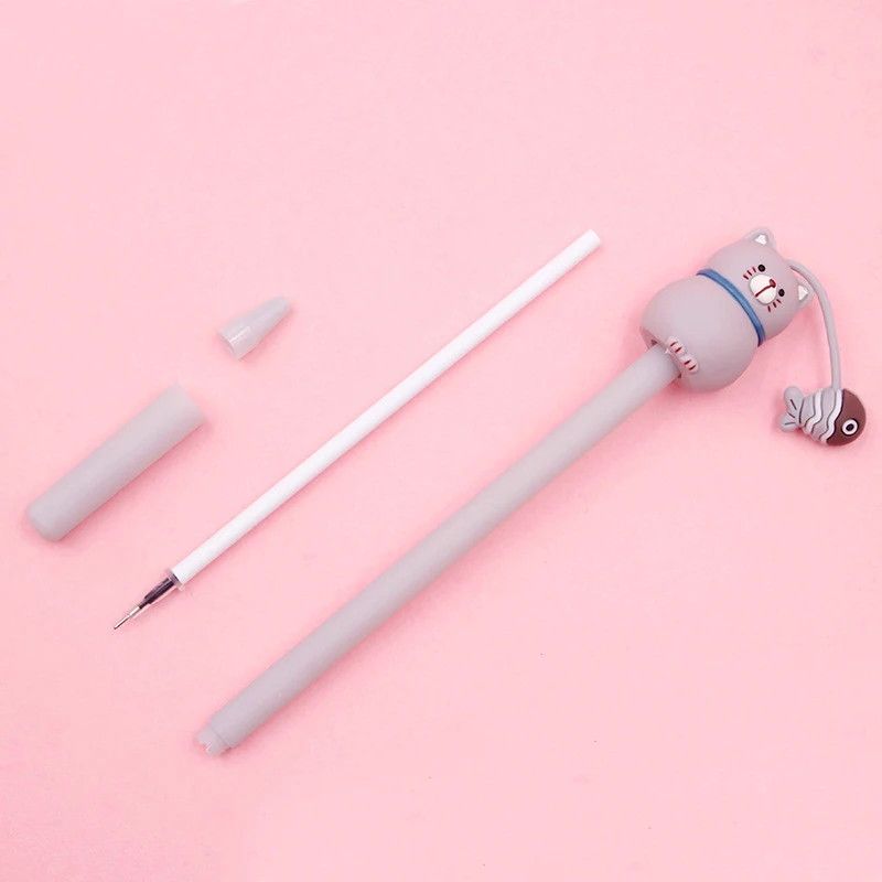 Милые ручки с персонажами мультфильмов кавайные животные гелевые черные чернила