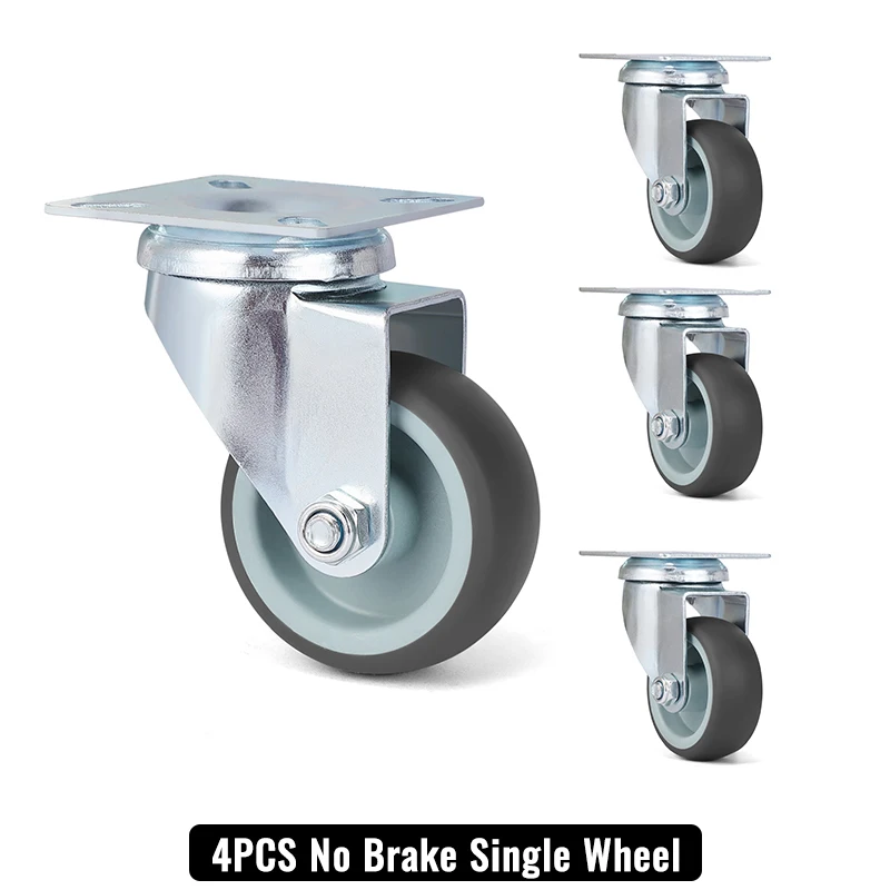 Мебельные ролики NAIERDI 4/8/12/16 шт., 2 дюйма, с тормозом