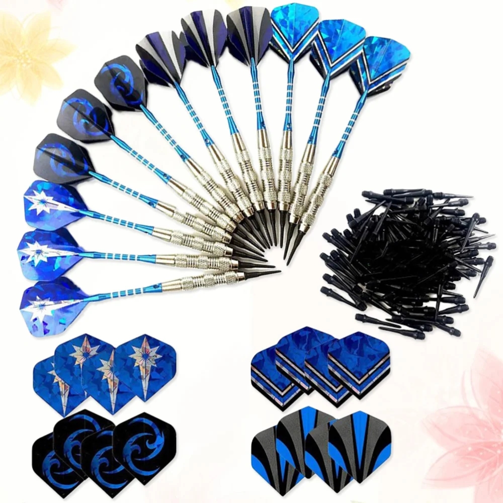 

Iron Darts Set Kit 12pcs Darts 16pcs Darts Flights 120pcs Dart Tip Point