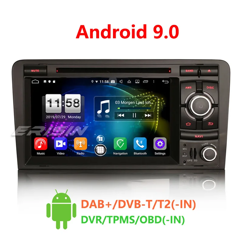 Erisin 7737 7 дюймов Android 9 0 Octa Core 4 Гб Оперативная память автомобильный мультимедийный
