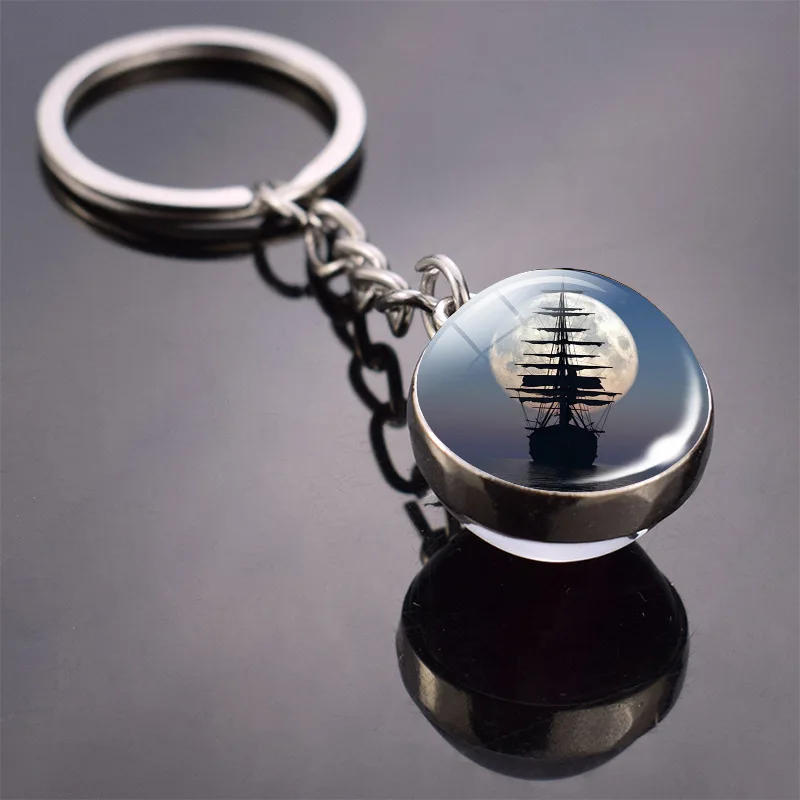 

2020 Solar System Planet Keyring Galaxy Nebula Space Keychain Moon Earth Sun Mars Art Picture Double Side Glass Ball Key Chain