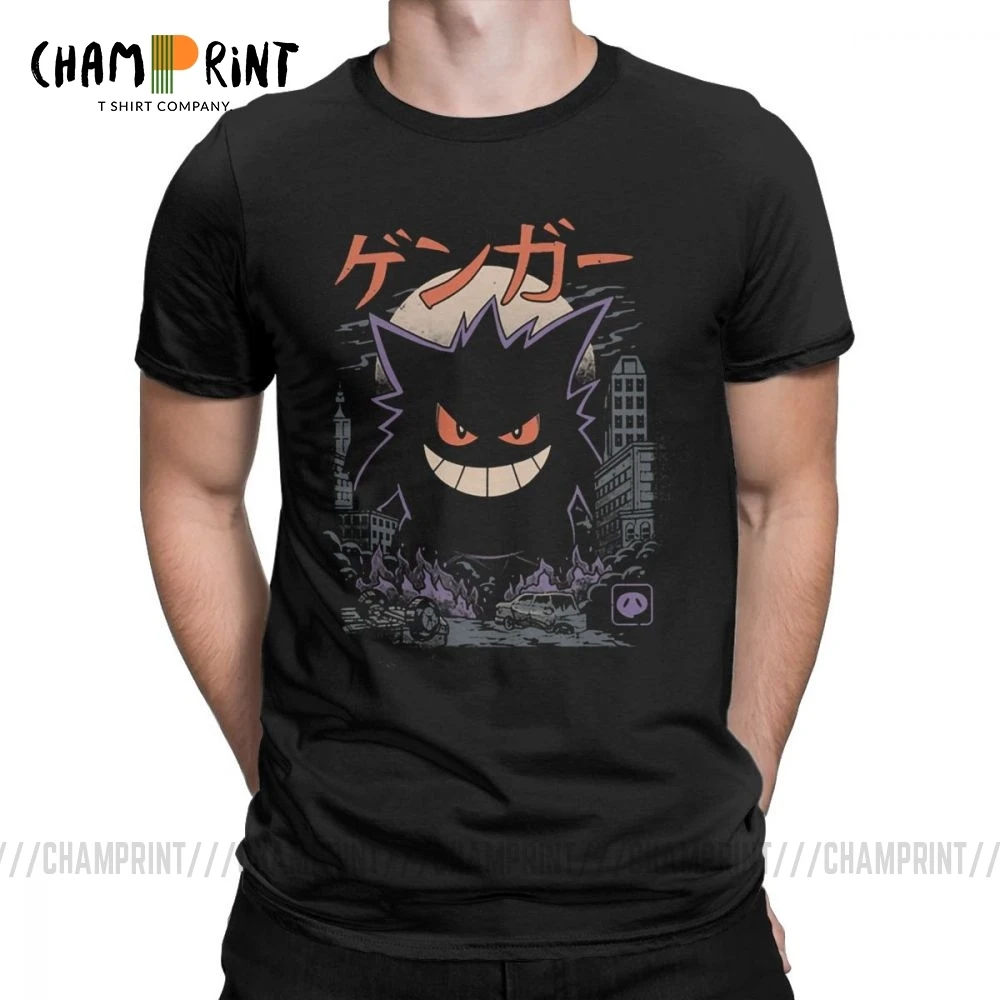 Gengar Kaiju японский стиль Одежда с покемоном комедии модные футболки для мужчин новинка чистый хлопок тройники короткий рукав Футболка уникальный