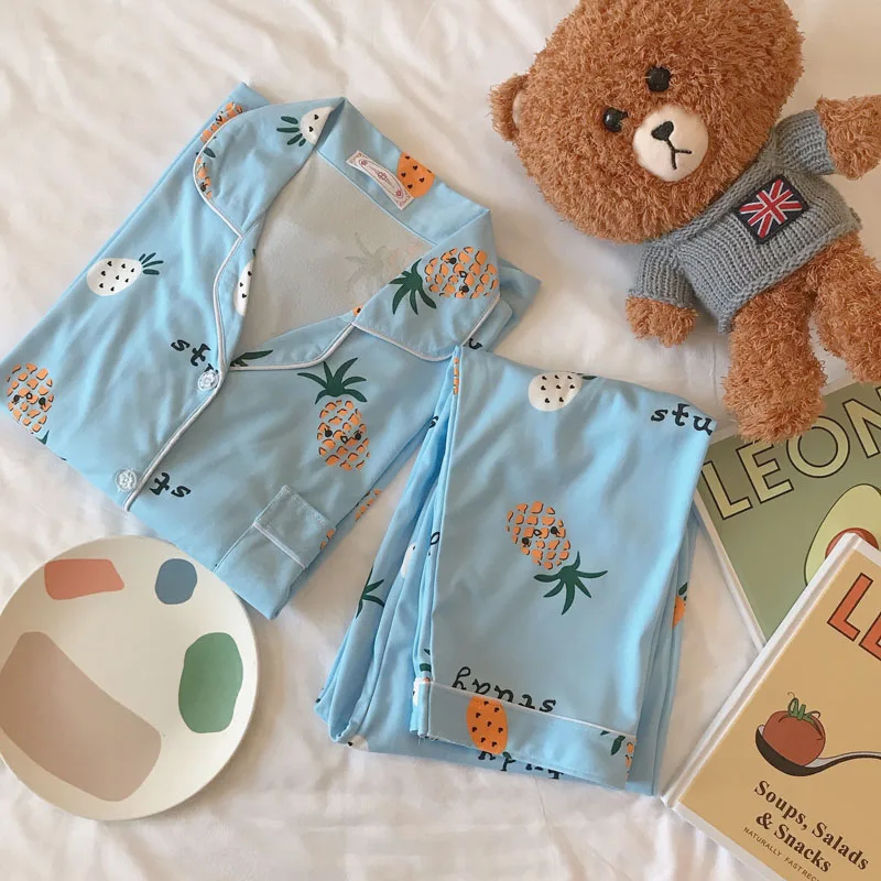 Women's Pajamas Sets Long-sleeved Cardigan Spring and Autumn Home Service Suit Clothes Sleepwear for Women pijama feminino