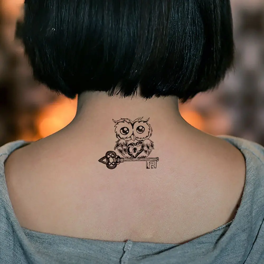 

5 листов, Рисунок совы, временные татуировки для тела, 3D, водонепроницаемые, на руку, для тату, бумага для девочек, для детей, милые, сексуальны...