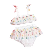 pretty princess print mesh tops vest ruched bottoms toddler infant kids baby girls casual cotton 100 clothes set 2pcs 3 24m
