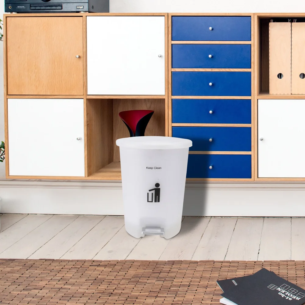 

1pc Pedal Design Trash Can Home Waste Bin Indoor Room Pedal Garbage Can