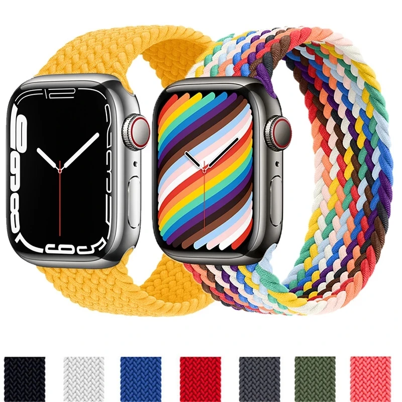 

Плетеный ремешок для apple watch band Se 76543 40 мм 44 мм, эластичный браслет для Smart Series, 38 мм 42 мм 41 мм 45 мм, аксессуары для часов