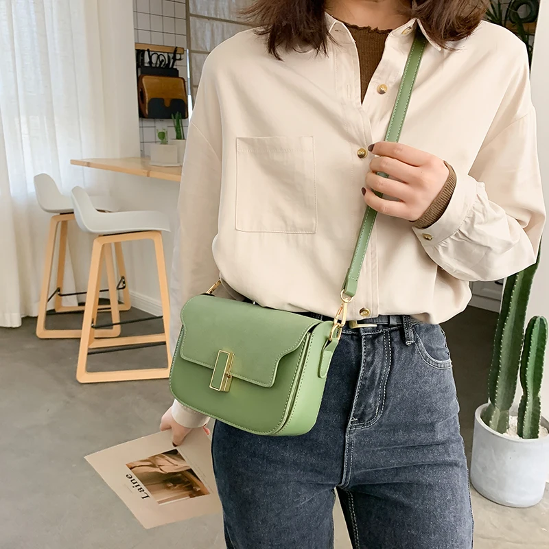 

Vintage Scrub Leather Messenger Bag Fashion Women Lock Handbag Casual Shoulder Bag Small Crossbody Bags For Women Flap Sac Femme