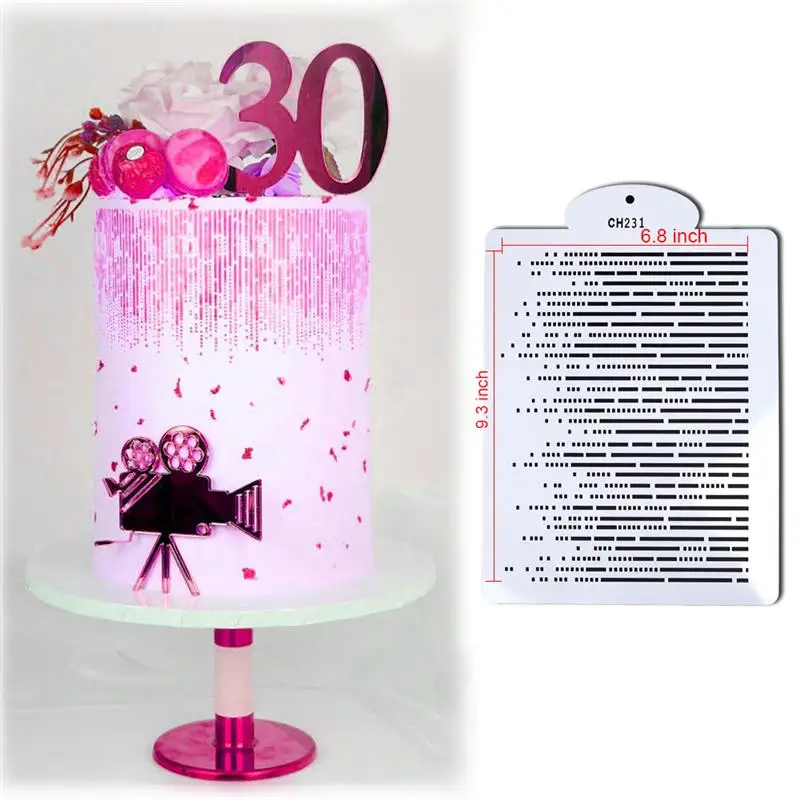 

DIY Cake Printing Stencils Sugar Sieve Mold Fondant Printing Mold Hollow Wedding Cake Edge Decoration Template Baking Tools
