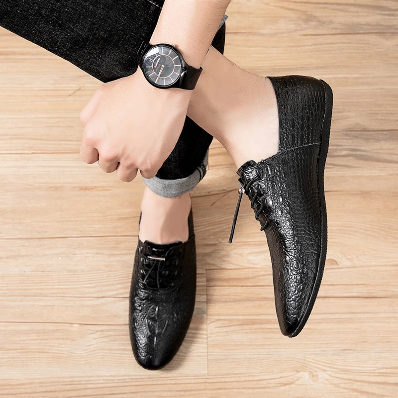Leather Shoes Men fashion Genuine Formal Office Party Wedding Dress Derby Brand Luxury breathable Men's Oxford | Обувь