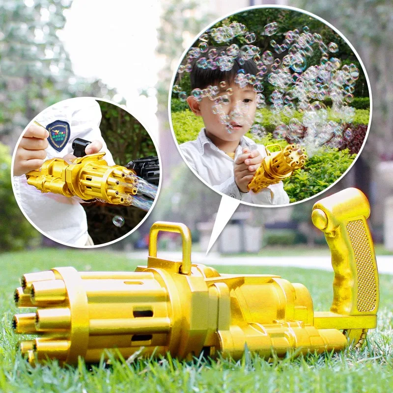 

Детский автоматический пистолет для мыльных пузырей, игрушки, летняя машина для мыльных пузырей, пластиковая электрическая игрушечная пуз...