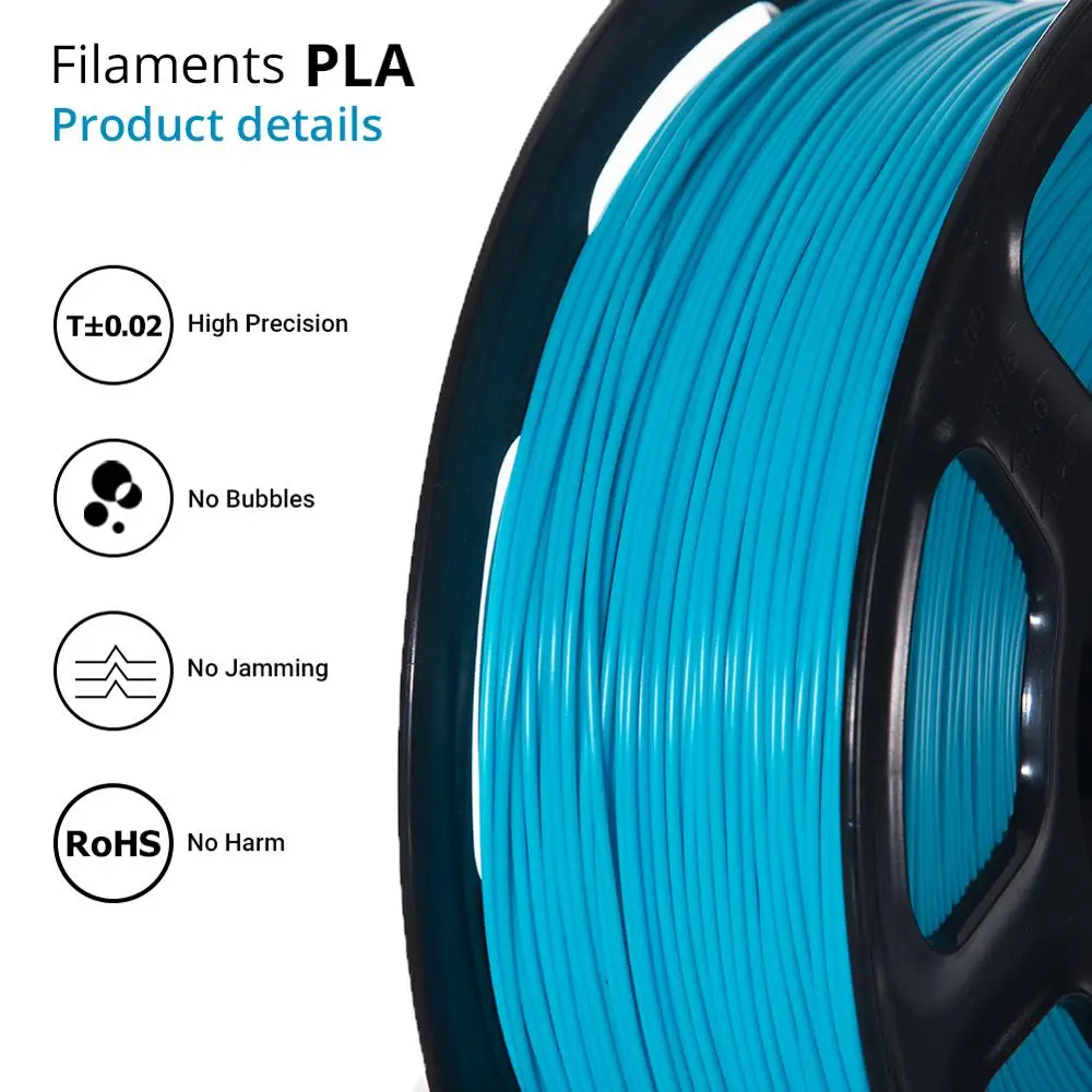 TOPZEAL Cyan цветная нить PLA 1 75 мм 1кг Пластик для 3D принтера с точностью размеров +/ 0 02