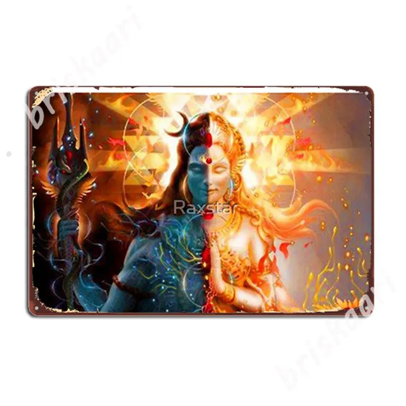 

Shiva And Parvati, мужские и женские металлические знаки, постеры для украшения стен в винтажном стиле для клуба, дома, гостиной