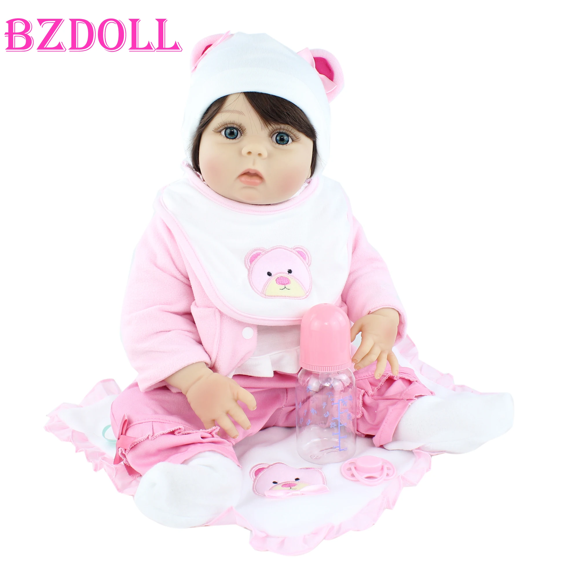 

55 см полный силиконовый корпус Reborn Baby Doll Игрушки для девочек мягкий реалистичный Виниловый фон для новорожденных малышей Наряжаться Bebe под...