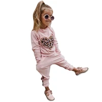 baby girls sportswear suits long sleeve top pant 2pcs sets babies outwear heart print casual outfits pink cute toddler clothing