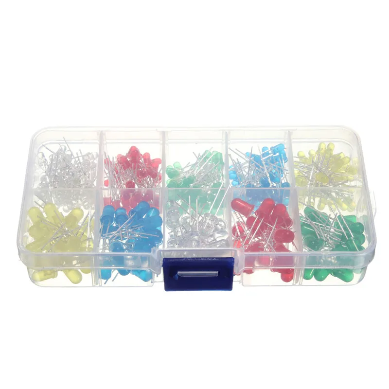 300 шт./лот 3 мм и 5 набор светодиодных диодов белый синий желтый красный зеленый