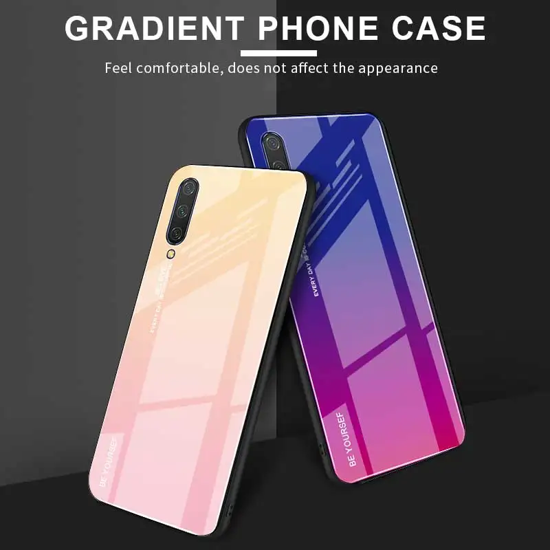Градиентный чехол из закаленного стекла для Xiaomi mi 9 SE 9T Red Note 7 Pro CC9 E края ТПУ