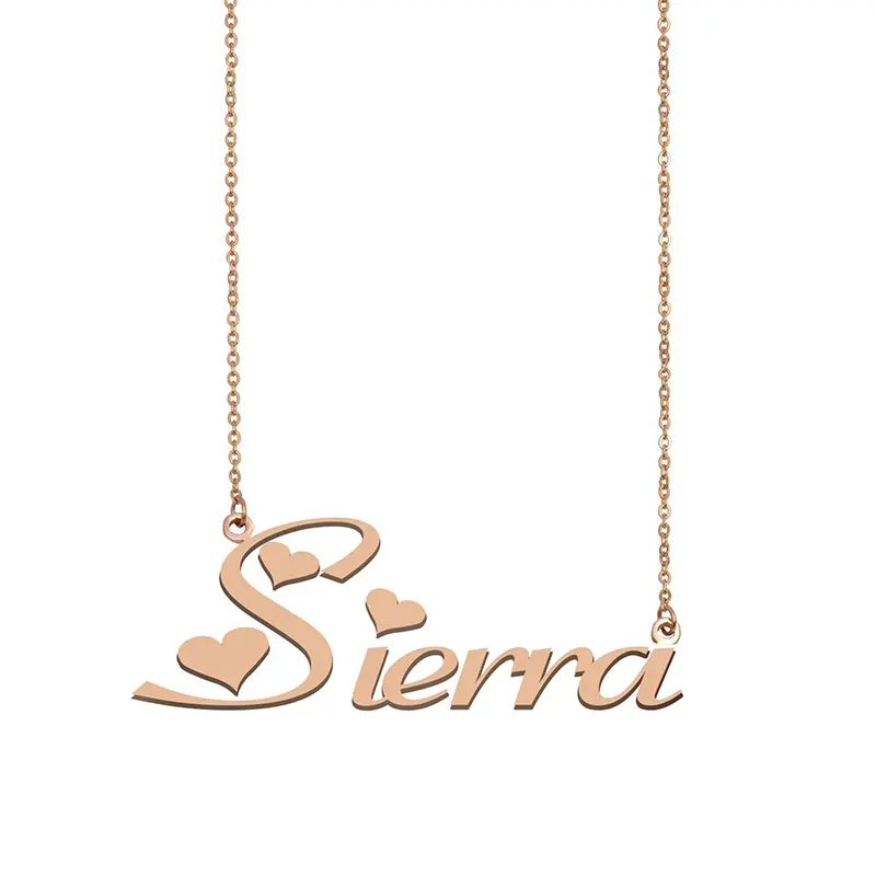 Sierra Custom Name Necklace Personalized Stainless Steel for Women Girls Best Friends Birthday Christmas Mother Days Gift