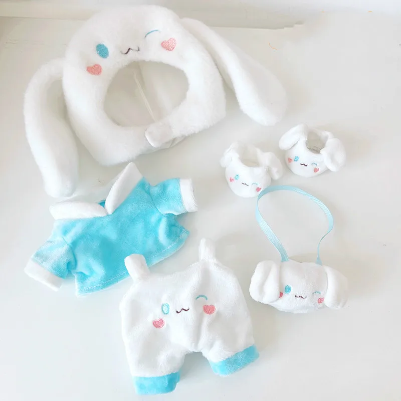 

5pcs/set 20cm EXO Baby Doll Clothes Plush Doll's Clothes Lovely rabbit hat Toy Dolls Accessories for Korea Kpop EXO idol Dolls
