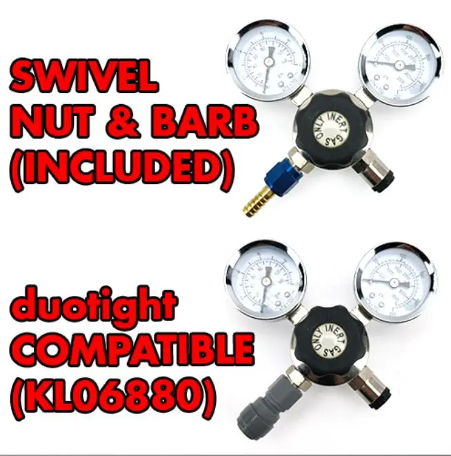 Регулятор инертного газа для одноразовых цилиндров (N2 азот аргон CO2 совместим с