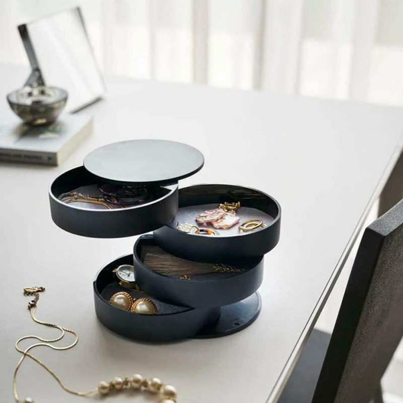 Органайзер для хранения ювелирных изделий 4 уровня Поворот на 360 градусов | Дом и