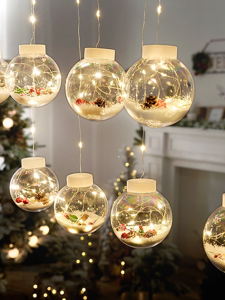 СВЕТОДИОДНАЯ Гирлянда занавеска из медной проволоки сказочный Рождественский