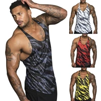 men tanks tops muscle training printed sport vest sleeveless undershirt tank top gym tee shirt bodybuilding fitness vest
