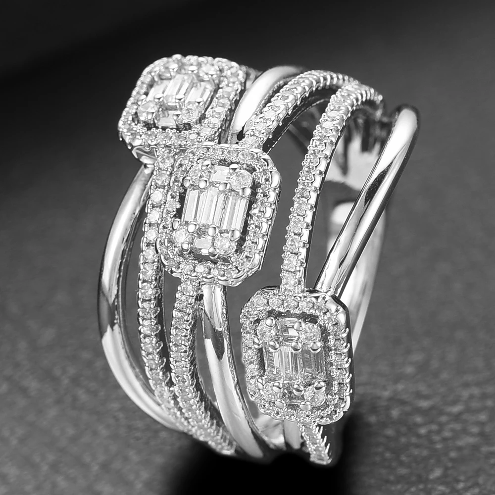 GODKI Роскошные звеньевые цепи толстые кольца с цирконием камни 2020 женские