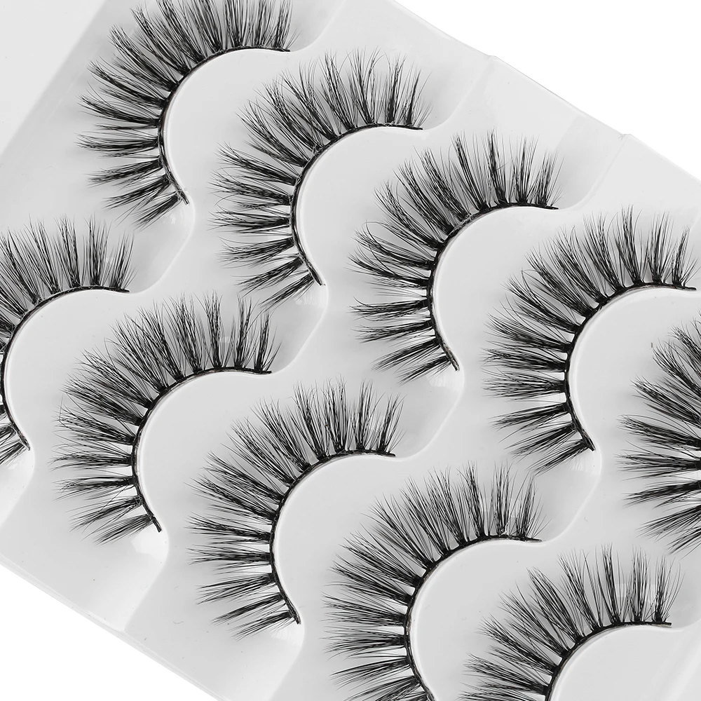 5 пар 6D искусственные норковые волосы Накладные ресницы с блеском драматические